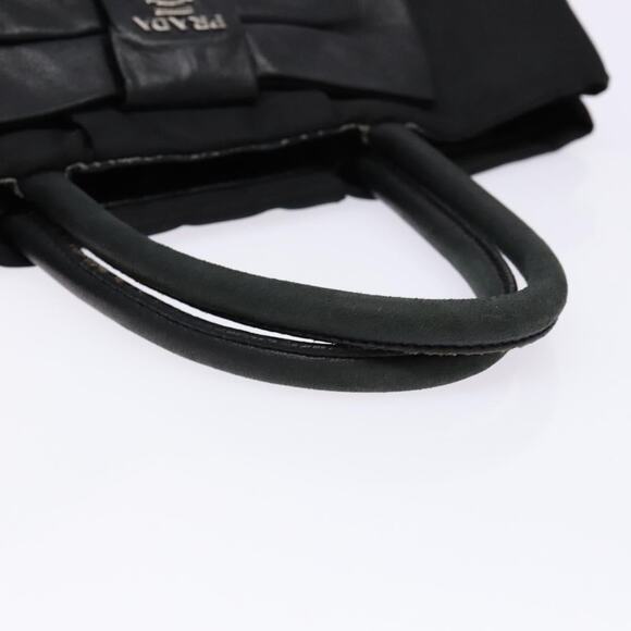PRADA Hand Bag Nylon Silver Black - Picture 7 of 12